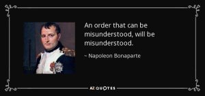 Napoleon on misunderstanding